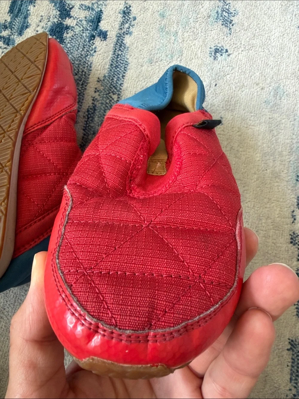 Teva Kids Quilted Red and Blue Slip-On Shoes